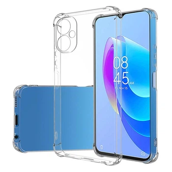 Чехол для Tecno Spark 9 Pro (KH7n) прозрачный с бронь углами с защитой камеры противоударный (борта выше экрана)