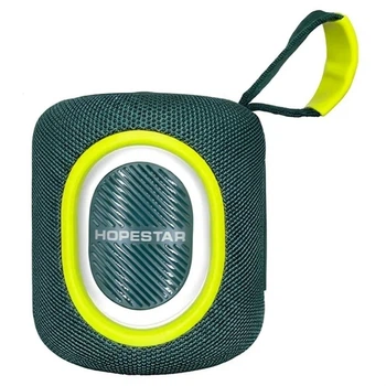 Портативная колонка Hopestar P68 Bluetooth 10 Вт с подсветкой и влагозащитой, зеленая