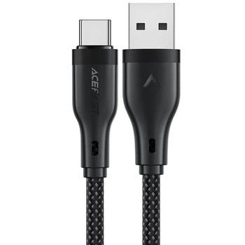 Кабель Acefast C8-04 USB — Type-C 3A 1.2 м плетений чорний