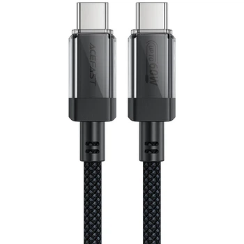 Кабель Acefast C12-03 Type-C — Type-C 60W, 1.2 м, плетений, чорний