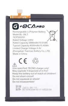 Акумулятор акб батарея BL-39LT Tecno Spark 4/Camon 12 4000 mAh Original PRC G+OCA PRo
