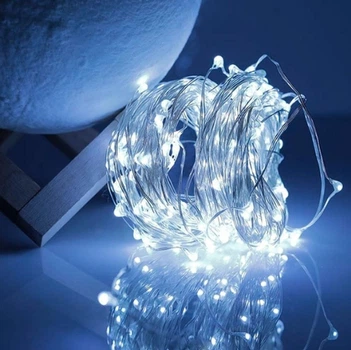 Светодиодная LED гирлянда Роса 3 м на батарейках и USB – капельная новогодняя гирлянда нить.