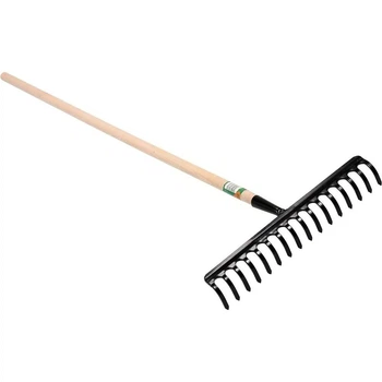 Граблі садові з ручкою, 16 зубів для дому, V-35783.