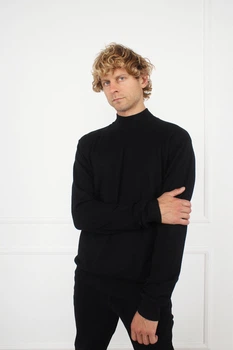 Гольф з довгим рукавом чоловічий YUKI чорний 44 ЦБ-00299335