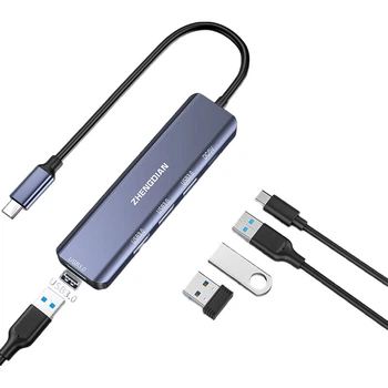 Acasis Full Power Type-C Hub, высокоскоростная 5-портовая док-станция расширения USB 3.0, совместимая с Apple Mac, ноутбуками Huawei, конвертер iPad Pro, Five-I