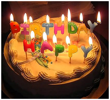 Свечи для торта парафиновые разноцветные высота 5 см в наборе 4 шт Буквы Happy Birthday SQ-26095