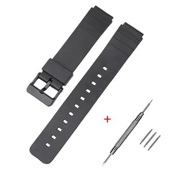Ремінець для годинника Casio MQ-24/71/76/10, MW-59, поліуретан, 16 мм, чорний