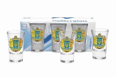 Набор стопок GalleryGlass Cheerio Герб Украины 47 мл х 6 шт (86005922)