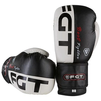 Перчатки боксерские FGT 12 oz черно-белые FT-3555/12