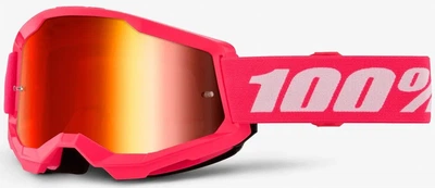 Маска 100% Strata 2 Pink с линзой зеркальной красной