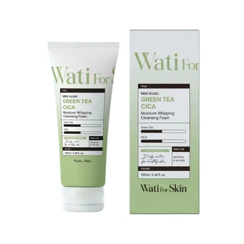 Пінка WATI FOR SKIN для вмивання Mild Acidic Green Tea CICA Moisture Whipping Cleansing Foam із зеленим чаєм та центелою заспокійлива 100мл