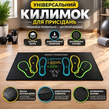Ортопедичний килимок для присідань та вправ на підлозі з м'якою амортизацією зі штучної шкіри