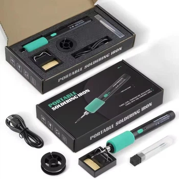Аккумуляторный паяльник 5В 15Вт USB Type-C, беспроводной паяльный набор, 3 режима температуры до 450°C