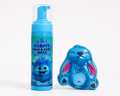 Дитячий набір для купання 2-в-1 FOAMY Hair & Body Wash з бомбочкою для ванни
