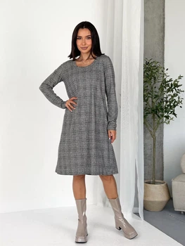 Повседневное теплое платье А-силуэта из мягкого трикотажа INNOE 270591-1, р. 48-50 Серый