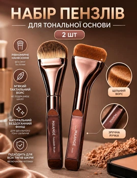 Кисти для макияжа MAANGE, набор из 2 шт., кисти кабуки для тонального крема, консилера и румян, профессиональные кисти с мягкими нейлоновыми щетинками