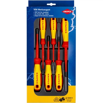Набор диэлектрических отверток с зауженным рабочим концом KNIPEX 00 20 12 V04, шлиц/Phillips/Pozidriv