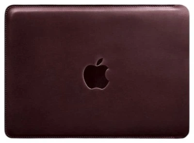 Кожаный чехол для MacBook 13 дюймов из натуральной кожи Crazy Horse защитный бордовый 58566