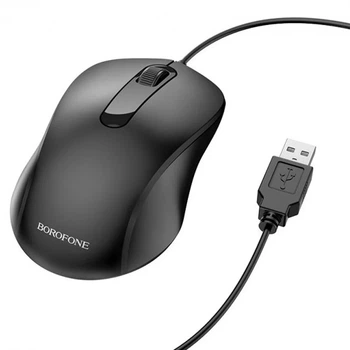 Мышь компьютерная проводная Borofone BG4 Business USB оптическая 800 dpi черная