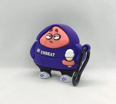 Силіконовий 3D чохол Patrick Star з карабіном для Airpods 4
