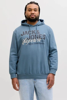 Худі з принтом Jack&Jones сіро-блакитний 2XL (200522-13282)
