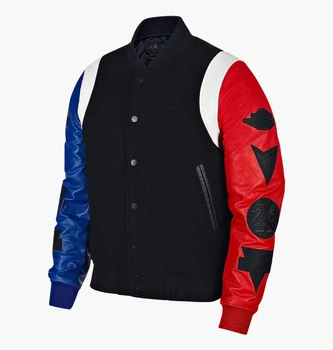 Куртка унісекс Nike Air Jordan Sport Dna Varsity Jacket Black Red Blue M Чорний AT9958-010