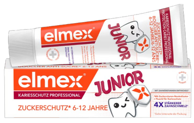 Zestaw past do zębów Elmex Junior Professional Trio z fluorem 3 x 75 ml (8590232001507)