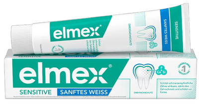 Zestaw past do zębów Elmex Sensitive Whitening Tripack z fluorem 3 x 75 ml (8590232000210)