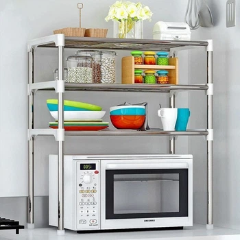 Полиця органайзер для мікрохвильової печі, 65x60x25см, Multifunctional storage rack / Полиця-стелаж універсальна