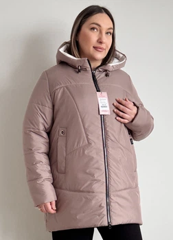 Женская утепленная куртка Eva Classic САФИНА пудровый 50