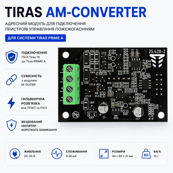 Адресний модуль розширення Tiras AM-CONVERTER 20-25 В 0,38 мА для збільшення входів/виходів