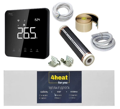Плівкова тепла підлога FilmKit Sensor-1,0 м2 | Комплект ІЧ плівка + терморегулятор + набір підключення