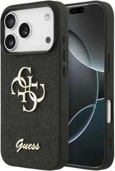 Etui Guess Fixed Glitter Big 4G do iPhone 18 Pro / 17 Pro czarne (GUE005495)