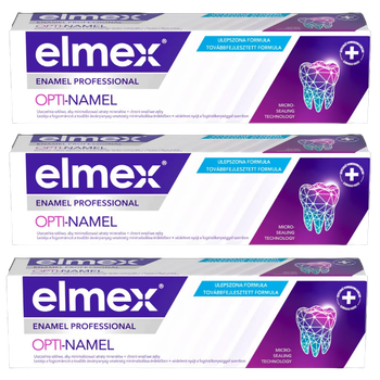 Zestaw past do zębów Elmex Dental Enamel Professional z fluorem 3 x 75 ml (8590232000449)