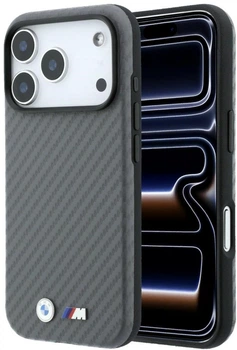 Etui BMW M Carbon Metal Logo MagSafe do Apple iPhone 17 Pro Max/18 Pro Max Grey (BMHMP18X26SWPCILA)