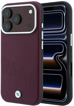 Etui BMW Sign Inclined Deboss Letters MagSafe do Apple iPhone 17 Pro Max/18 Pro Max Burgundy (BMHMP18X26SWOWDR)