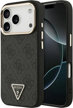 Etui Guess 4G Triangle Logo MagSafe do Apple iPhone 17 Pro/18 Pro Black-Gold (GUHMP18LP4GTDGMK)