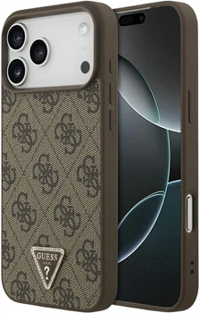 Etui Guess Leather 4G Triangle Strass MagSafe do Apple iPhone 17 Pro Max/18 Pro Max Brown (GUHMP18XP4TDPW)