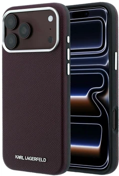 Чохол для смартфона Karl Lagerfeld Grained Elongated Logo MagSafe для Apple iPhone 17 Pro Max/18 Pro Max Burgundy (KLHMP18XPSWGKLR)