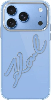 Etui Karl Lagerfeld IML Big Signature Resin Metal Frame do Apple iPhone 17 Pro/18 Pro Blue (KLHCP18L6HCKSRB)