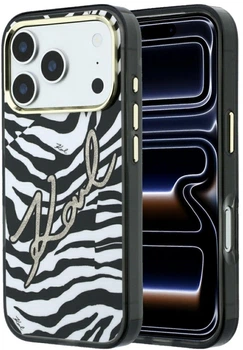 Etui Karl Lagerfeld IML Signature Zebra Glitter MagSafe do Apple iPhone 17 Pro Max/18 Pro Max Gold (KLHMP18X6HZSKPGD)