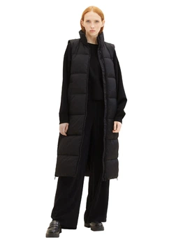 Теплый жилет длинный женский Tom Tailor 195831 2XL Черный (2200005165065)