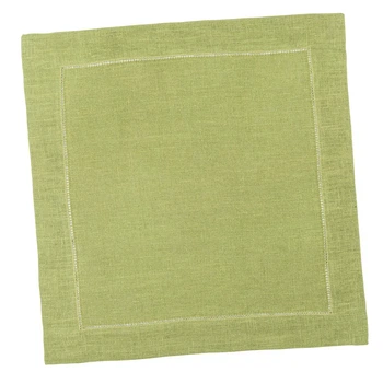 Серветка лляна Limaso з вишивкою квадратна 40x40 см зелена