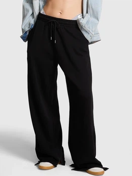 Спортивные штаны на флисе женские Victoria's Secret 5000010682(Pure black solid (2ZUO)) XS Черные (198765831073)