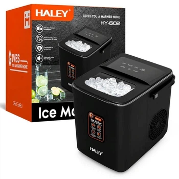 Автоматический льдогенератор HALEY HY-6102 — настольная машина для приготовления льда, компактная, 2 размера льда (54329)