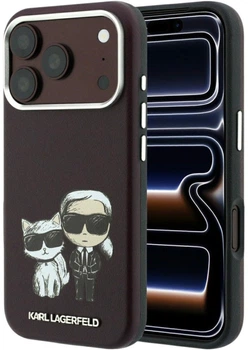 Чохол Karl Lagerfeld Smooth Karl & Choupette Bodies Sketch MagSafe для iPhone 18 Pro / 17 Pro бордовий (KF003187)