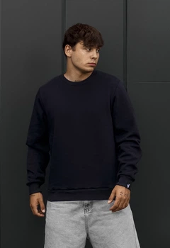Мужской свитшот стаф темно-синий базовый на флисе Staff dark blu basic fleece XS (403333)