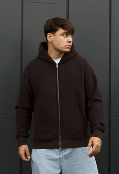 Худі Staff zip dark brown fleece M