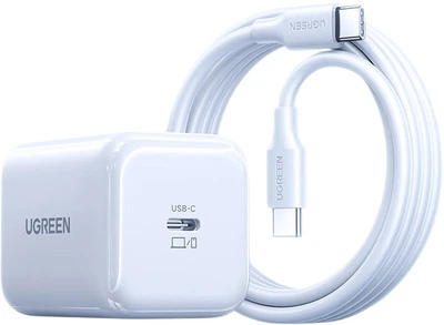 Комплект UGREEN зарядное устройство GaN 45 Вт и кабель Type-C для iPhone 16/17
