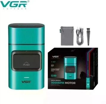 Триммер для волос VGR V-307 бирюзовый для бороды, усов и окантовки